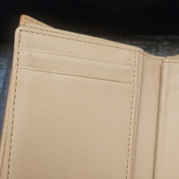 MCM Tan Studded Leather Trifold Wallet - Picture 6 of 10